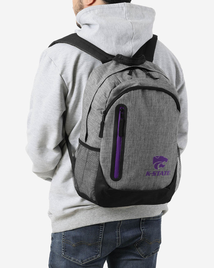 Kansas State Wildcats Heather Grey Bold Color Backpack FOCO - FOCO.com