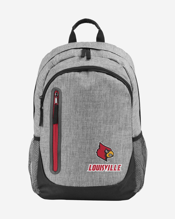 Louisville Cardinals Heather Grey Bold Color Backpack FOCO