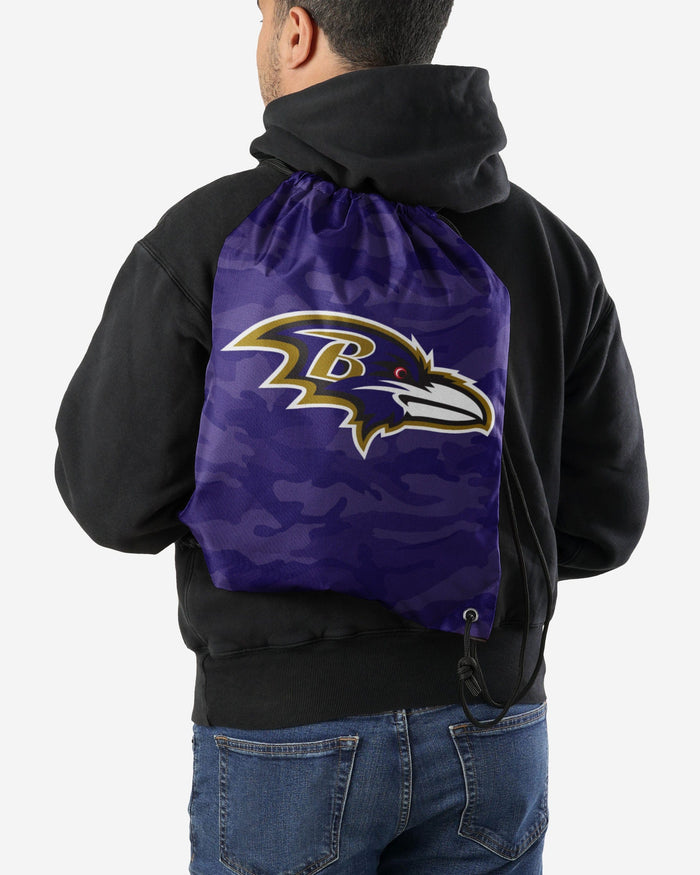 Baltimore Ravens Big Logo Camo Drawstring Backpack FOCO - FOCO.com