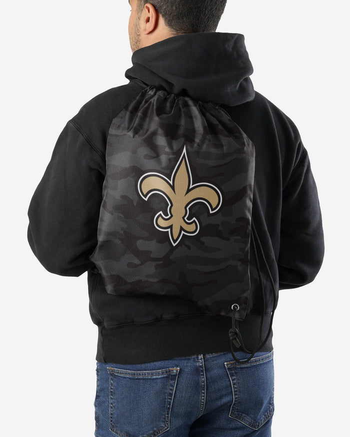 New Orleans Saints Big Logo Camo Drawstring Backpack FOCO - FOCO.com