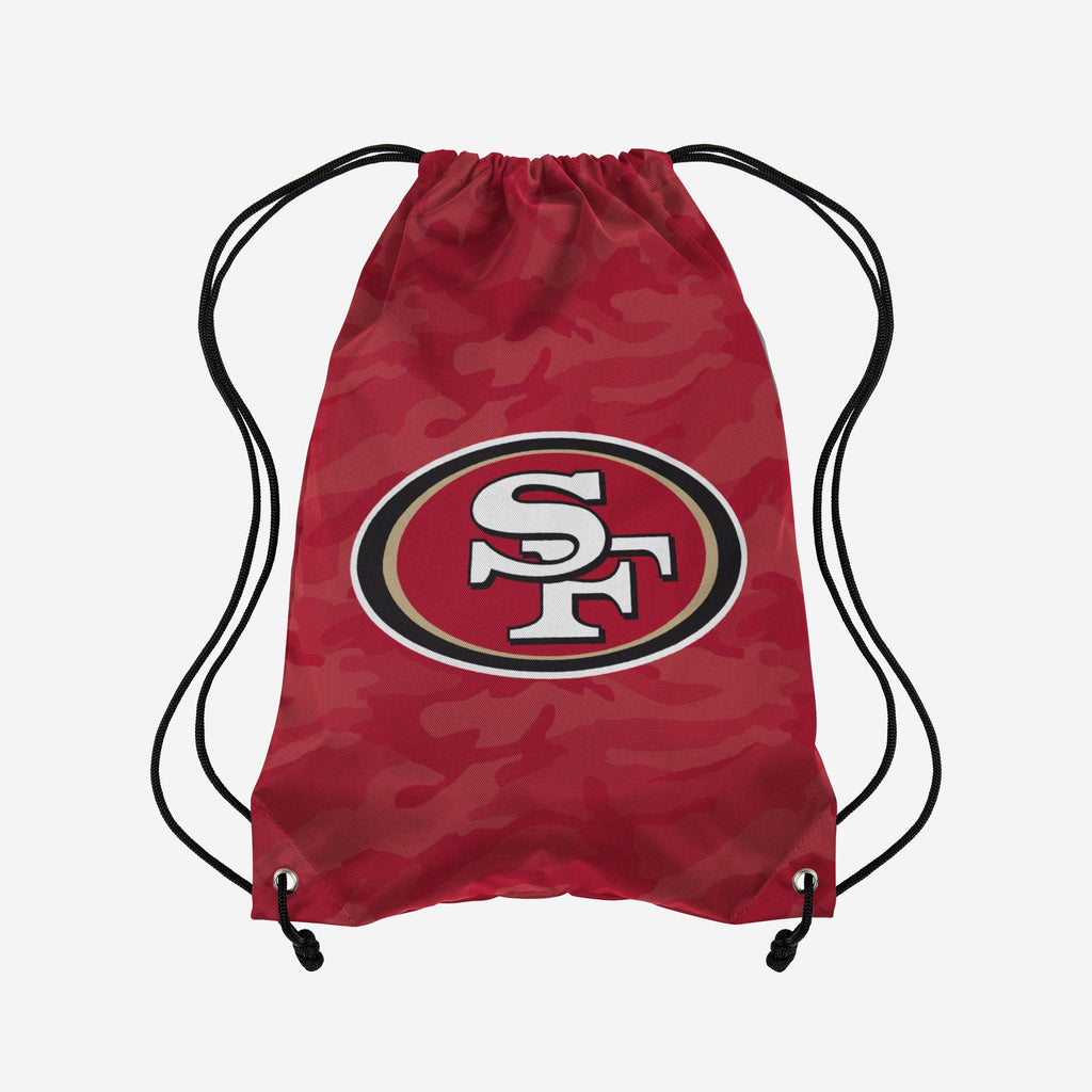 San Francisco 49ers Big Logo Camo Drawstring Backpack FOCO - FOCO.com