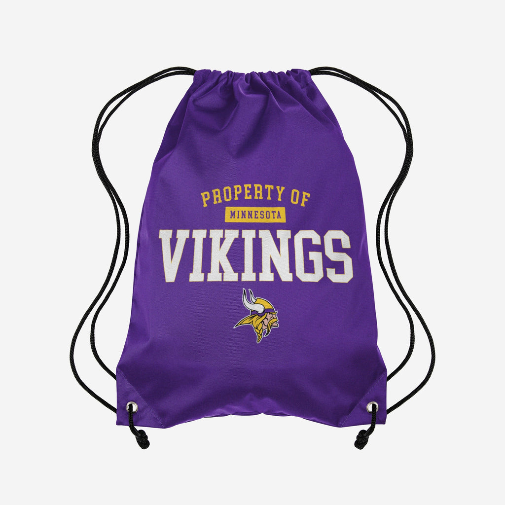 Minnesota Vikings Property Of Drawstring Backpack FOCO - FOCO.com