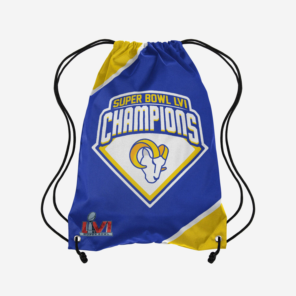 Los Angeles Rams Super Bowl LVI Champions Team Color Drawstring Backpack FOCO - FOCO.com