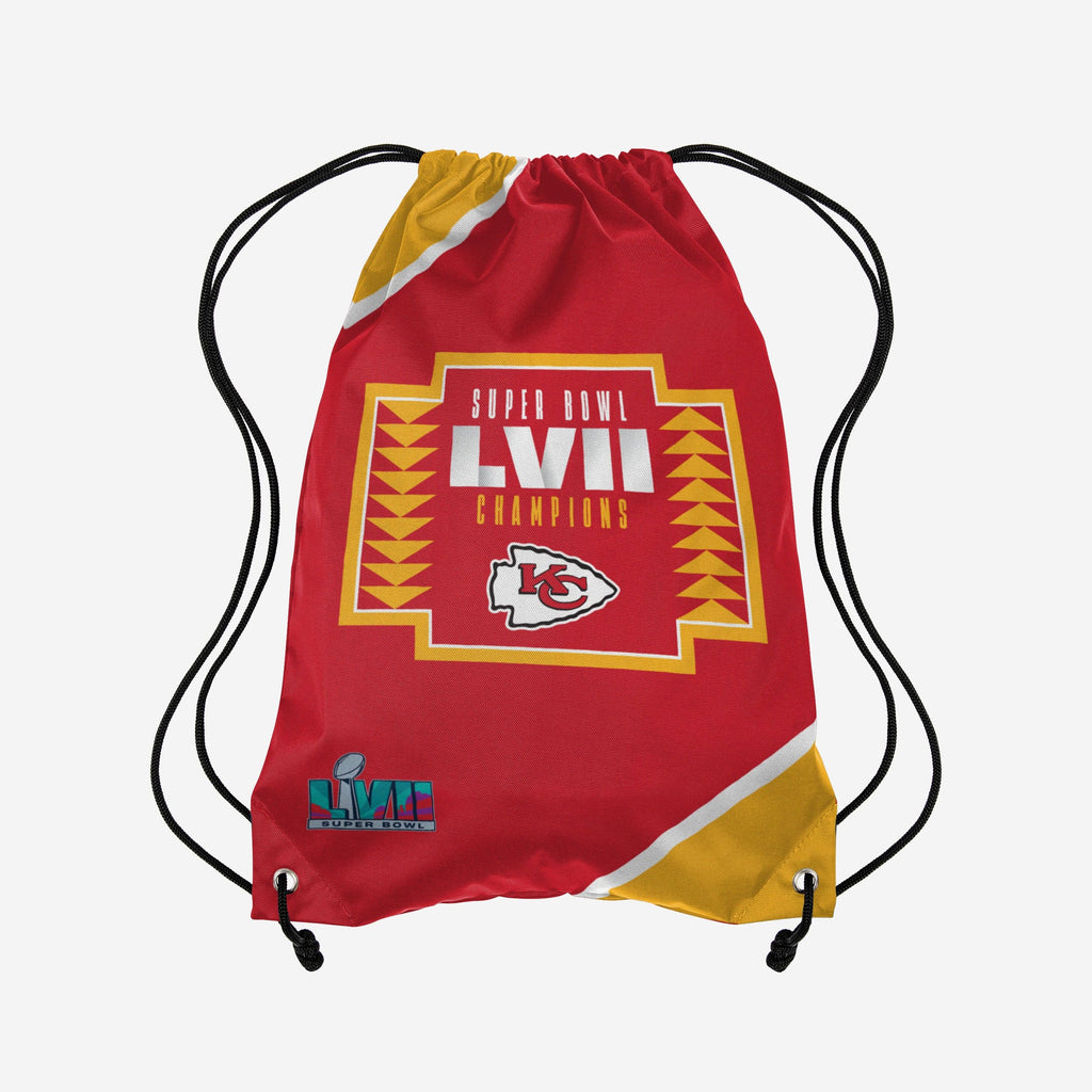 Kansas City Chiefs Super Bowl LVII Champions Team Color Drawstring Backpack FOCO - FOCO.com