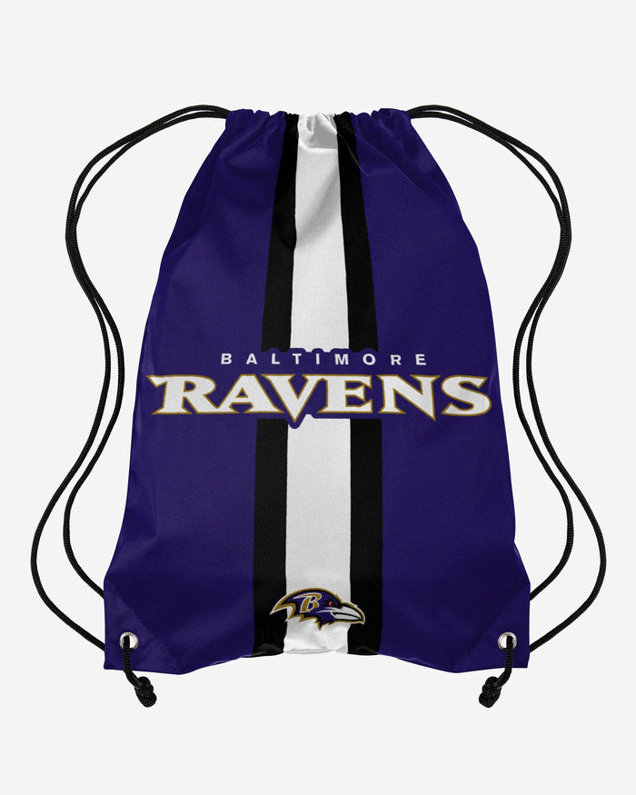 Baltimore Ravens Team Stripe Wordmark Drawstring Backpack FOCO - FOCO.com