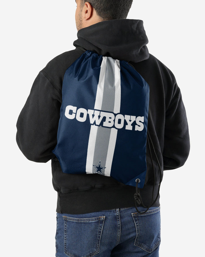 Dallas Cowboys Team Stripe Wordmark Drawstring Backpack FOCO - FOCO.com