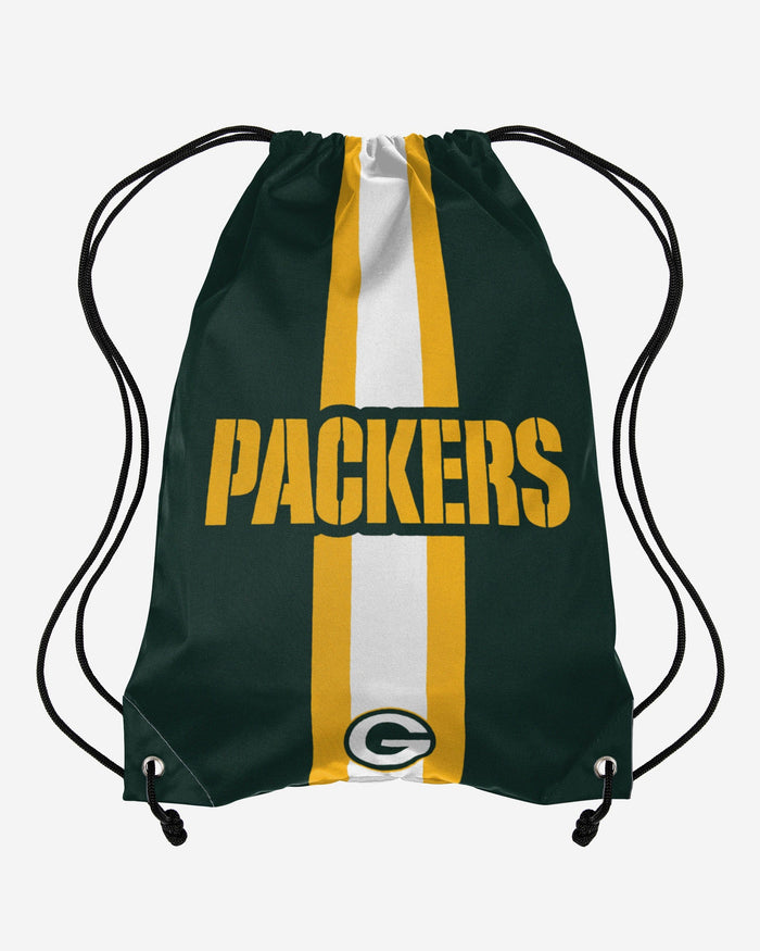 Green Bay Packers Team Stripe Wordmark Drawstring Backpack FOCO - FOCO.com