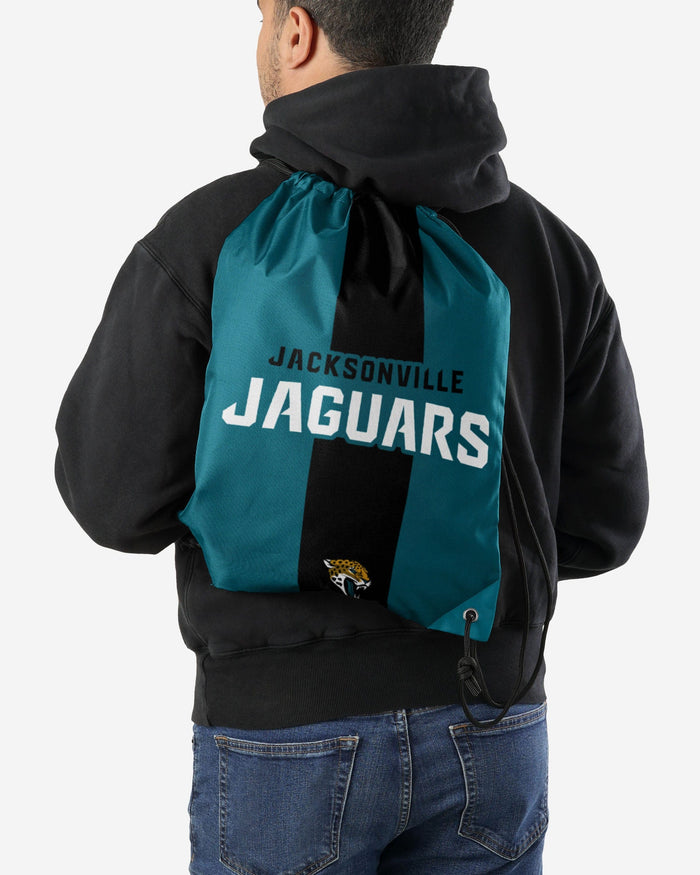 Jacksonville Jaguars Team Stripe Wordmark Drawstring Backpack FOCO - FOCO.com