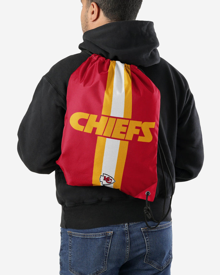 Kansas City Chiefs Team Stripe Wordmark Drawstring Backpack FOCO - FOCO.com
