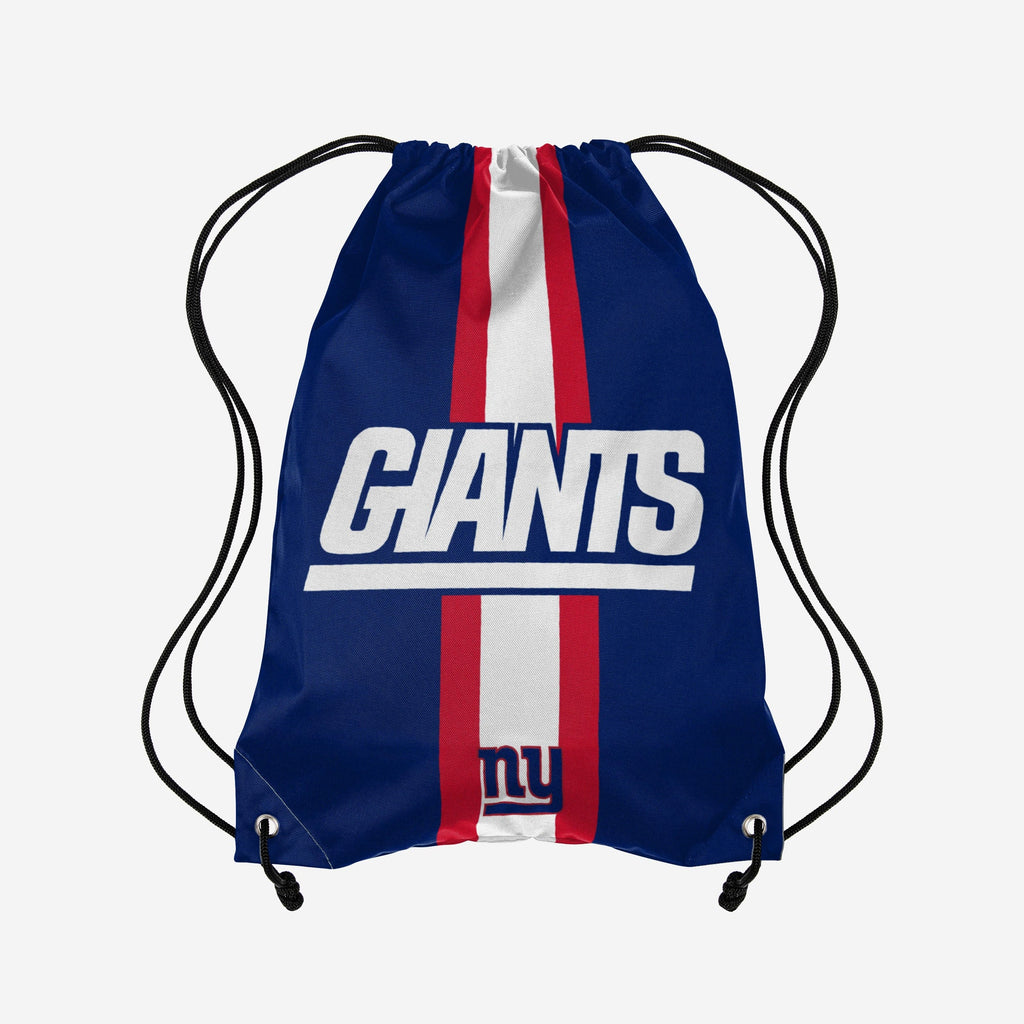 New York Giants Team Stripe Wordmark Drawstring Backpack FOCO - FOCO.com