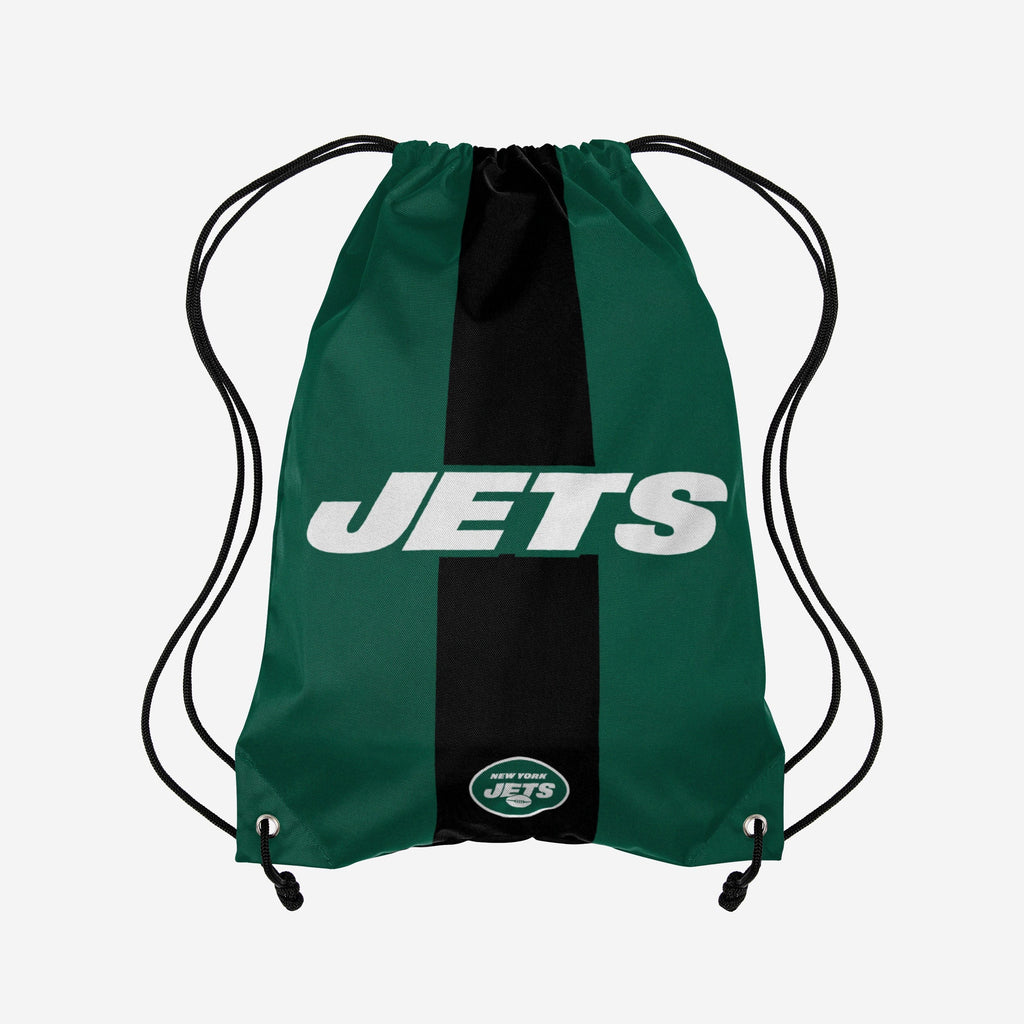 New York Jets Team Stripe Wordmark Drawstring Backpack FOCO - FOCO.com