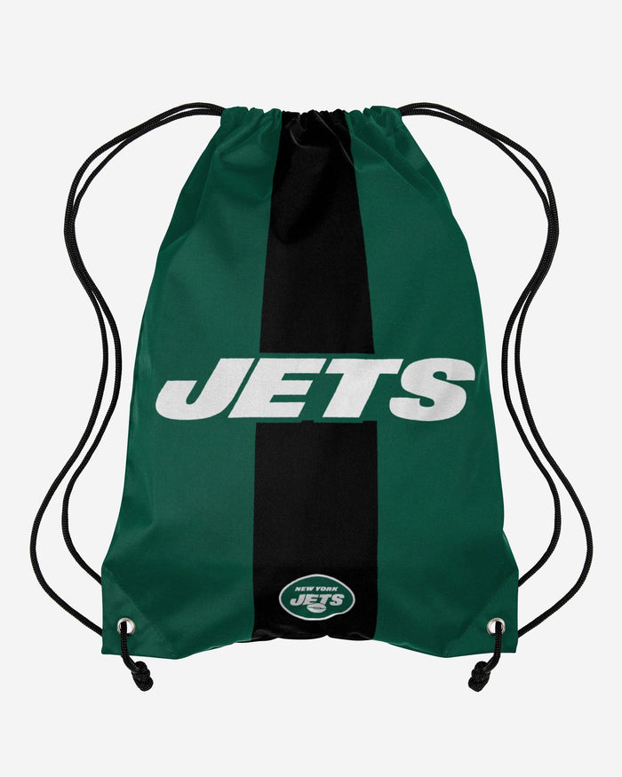 New York Jets Team Stripe Wordmark Drawstring Backpack FOCO - FOCO.com
