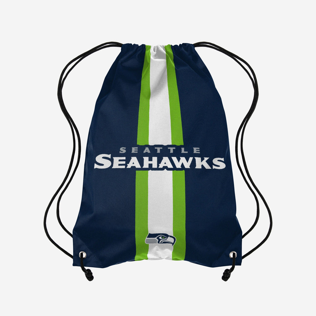 Seattle Seahawks Team Stripe Wordmark Drawstring Backpack FOCO - FOCO.com