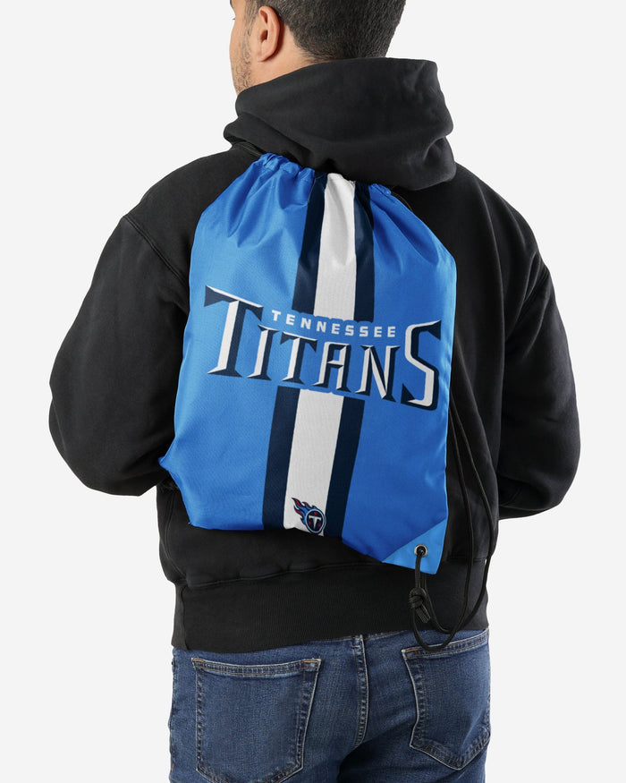 Tennessee Titans Team Stripe Wordmark Drawstring Backpack FOCO - FOCO.com