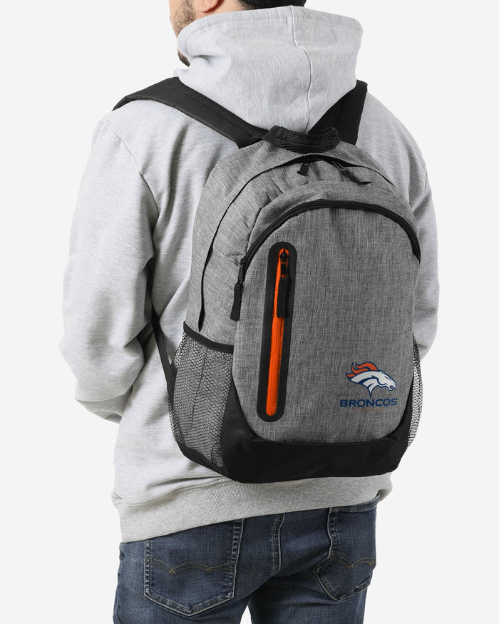 Denver Broncos Heather Grey Bold Color Backpack FOCO - FOCO.com
