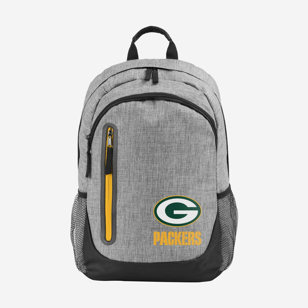 Green Bay Packers Heather Grey Bold Color Backpack FOCO - FOCO.com
