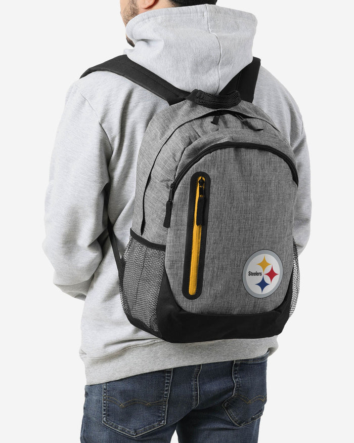 Pittsburgh Steelers Heather Grey Bold Color Backpack FOCO - FOCO.com