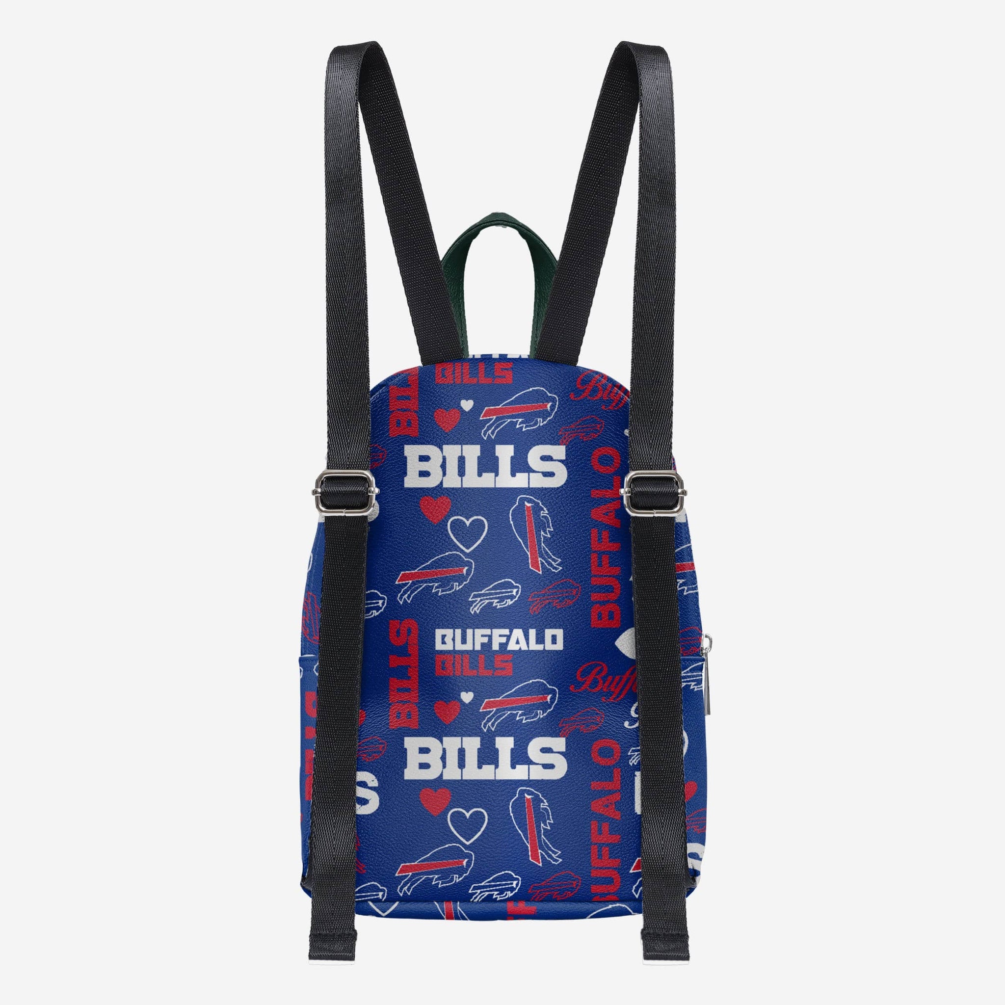 buffalo bills mini backpack Logo Love dual side mesh pockets Loungefly Buffalo Bills Sequin Mini