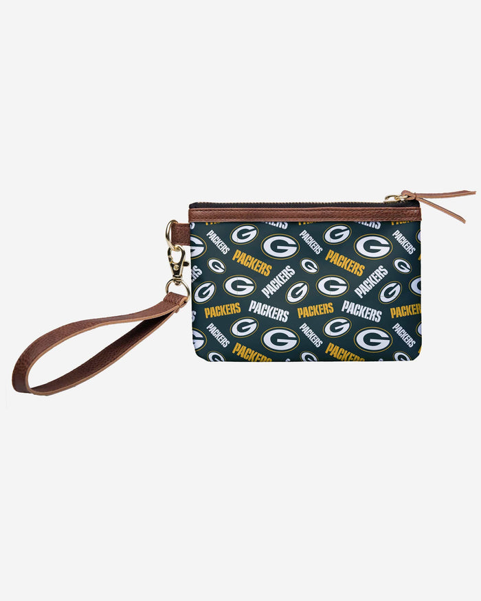 Green Bay Packers Printed Collection Repeat Logo Wristlet FOCO - FOCO.com