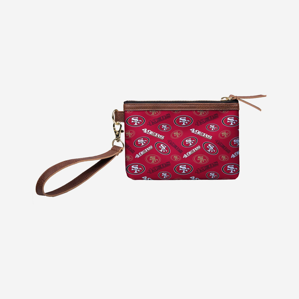 San Francisco 49ers Printed Collection Repeat Logo Wristlet FOCO - FOCO.com