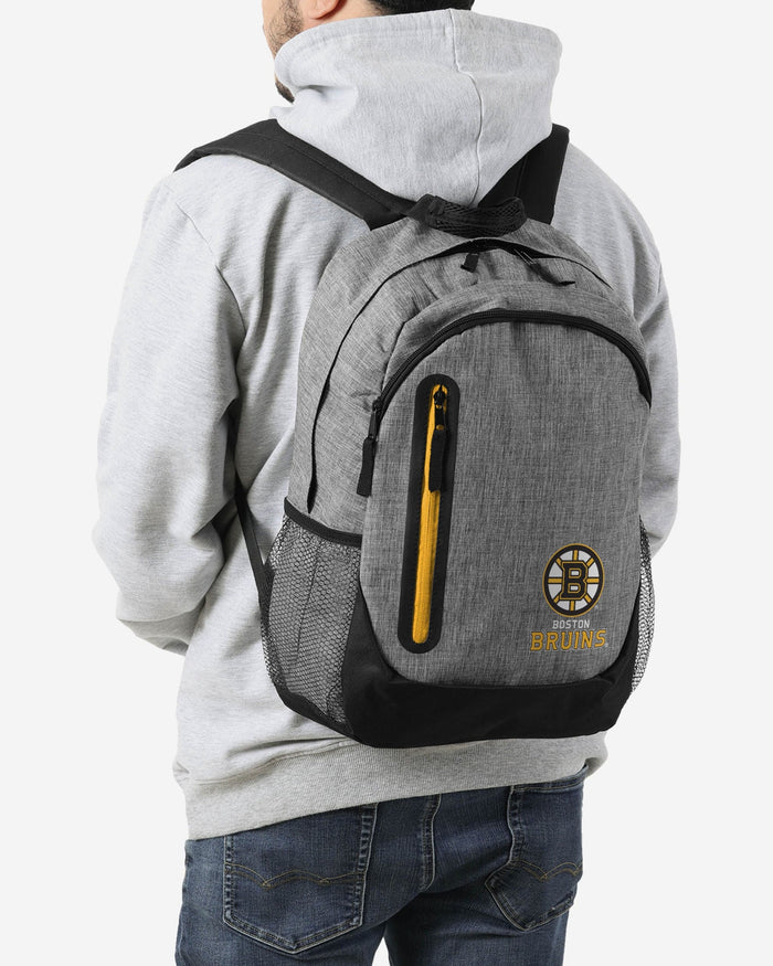 Boston Bruins Heather Grey Bold Color Backpack FOCO - FOCO.com