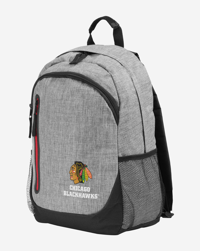 Chicago Blackhawks Heather Grey Bold Color Backpack FOCO - FOCO.com