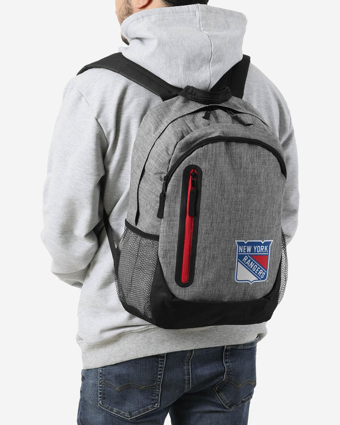 New York Rangers Heather Grey Bold Color Backpack FOCO - FOCO.com