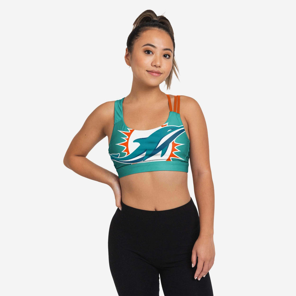 Miami Dolphins Womens Free Fan Sports Bra FOCO S - FOCO.com