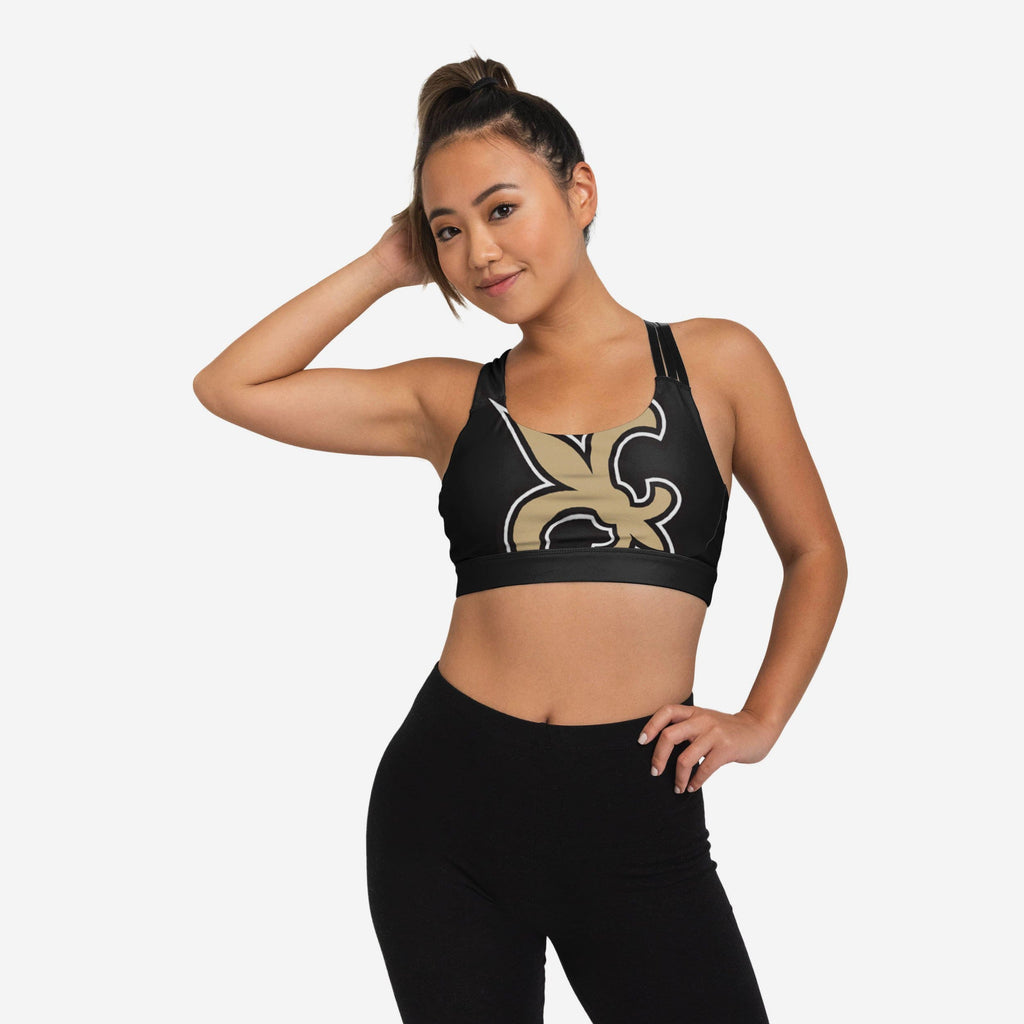 New Orleans Saints Womens Free Fan Sports Bra FOCO S - FOCO.com