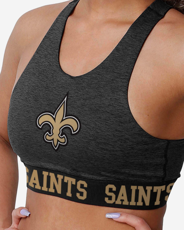 New Orleans Saints Womens Team Color Static Sports Bra FOCO - FOCO.com