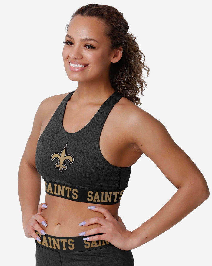 New Orleans Saints Womens Team Color Static Sports Bra FOCO S - FOCO.com