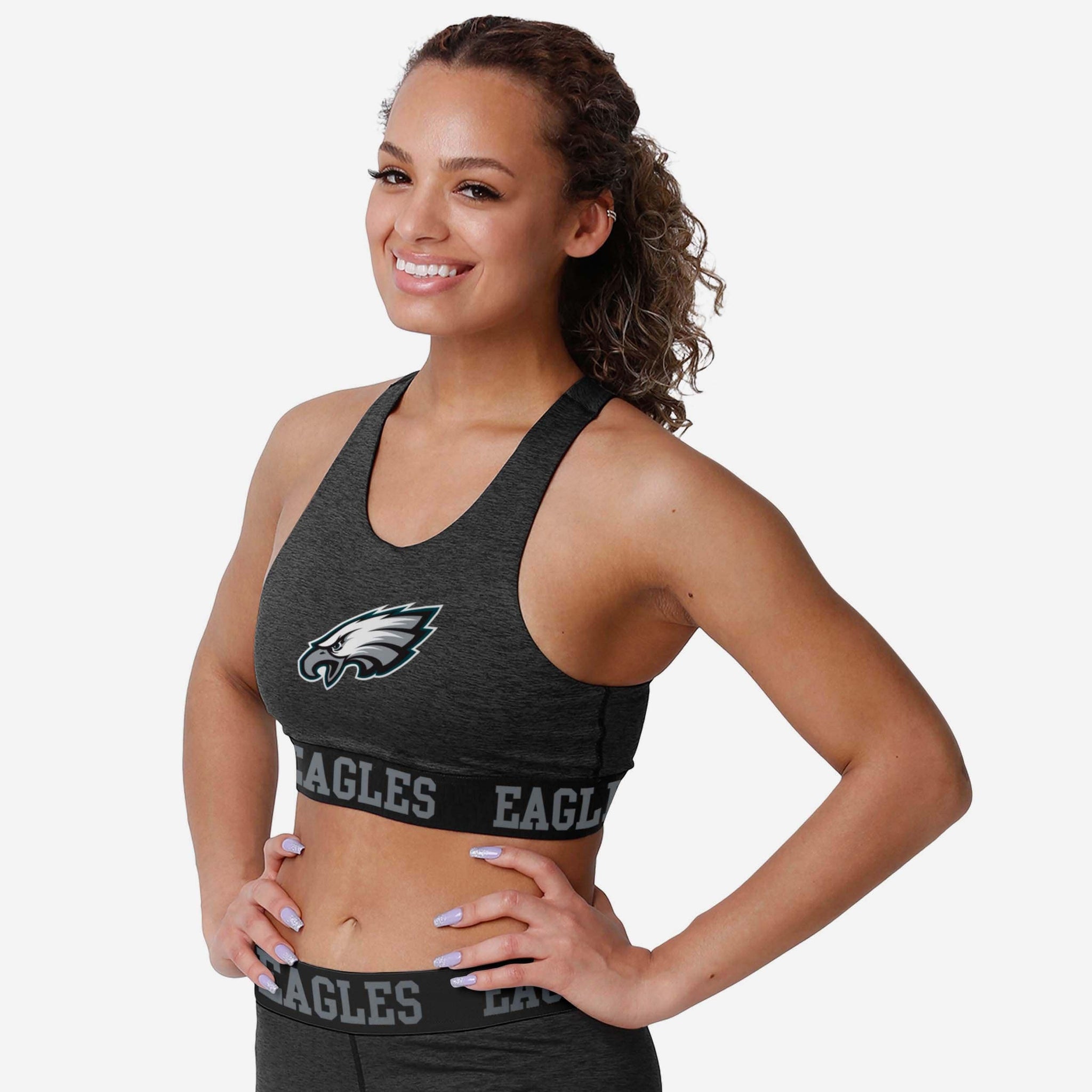 Philadelphia Eagles Womens Team Color Static Sports Bra FOCO