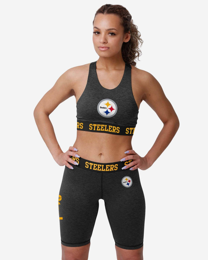 Pittsburgh Steelers Womens Team Color Static Sports Bra FOCO - FOCO.com