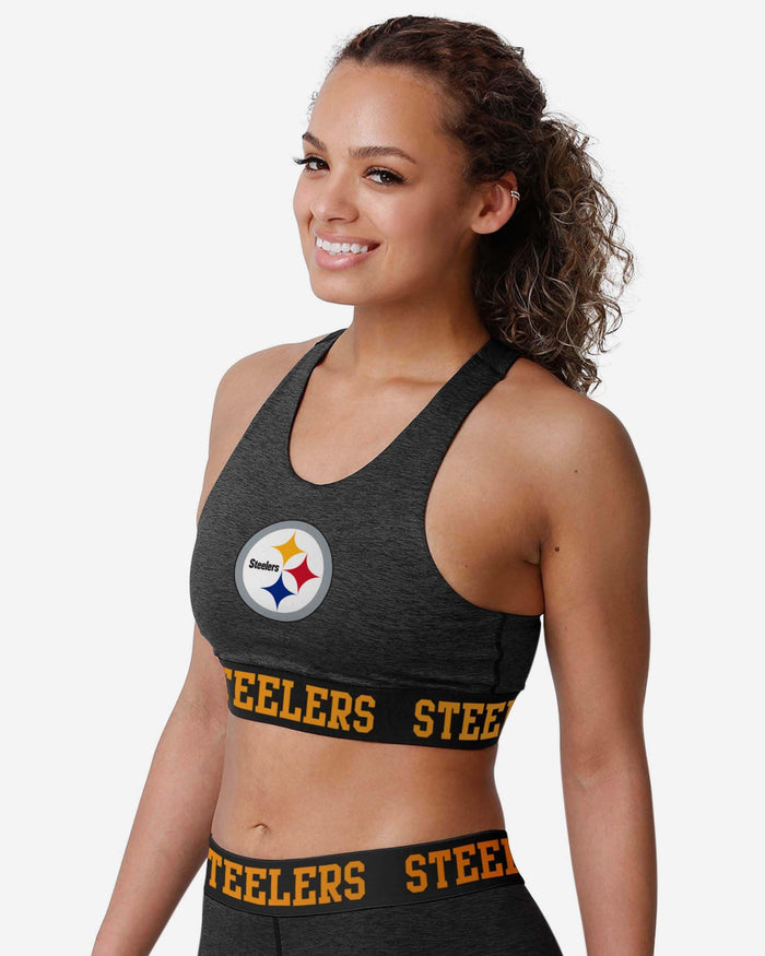 Pittsburgh Steelers Womens Team Color Static Sports Bra FOCO S - FOCO.com