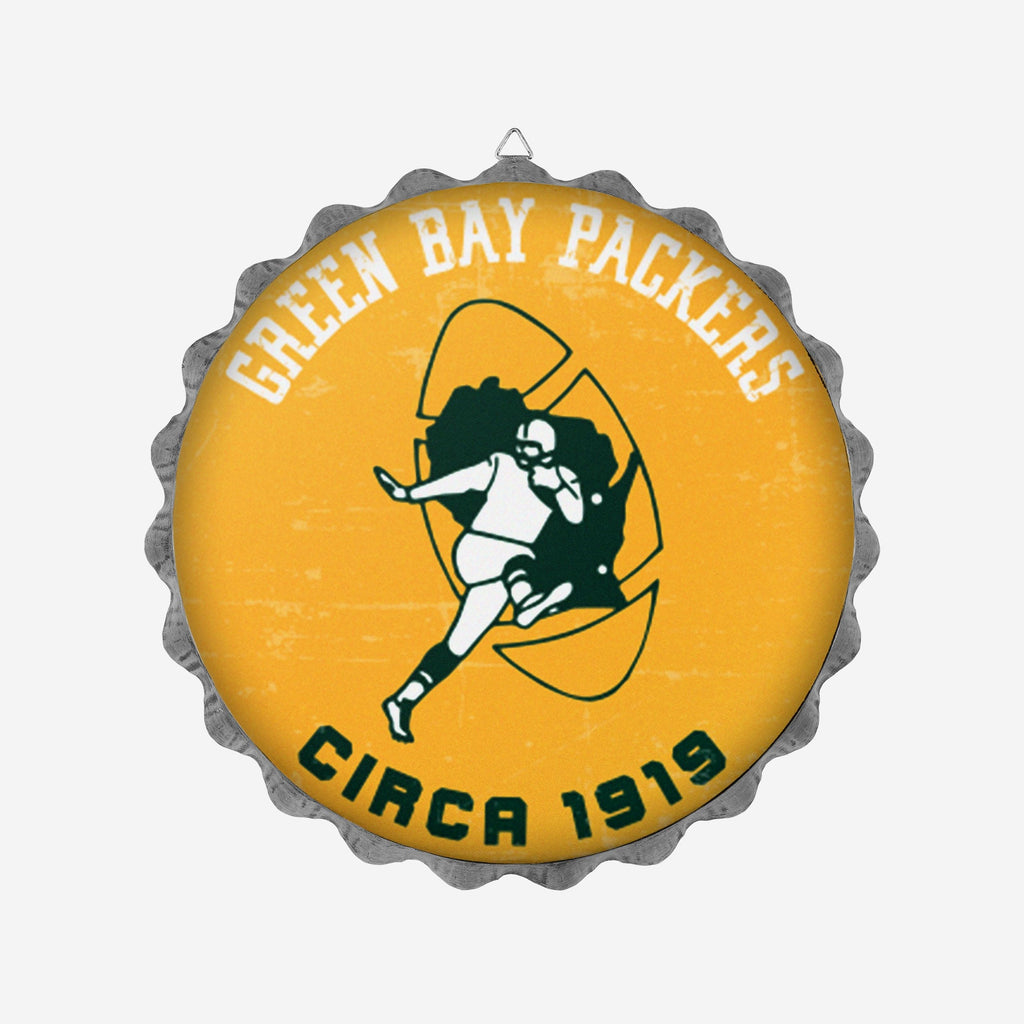 Green Bay Packers Retro Bottle Cap Wall Sign FOCO - FOCO.com