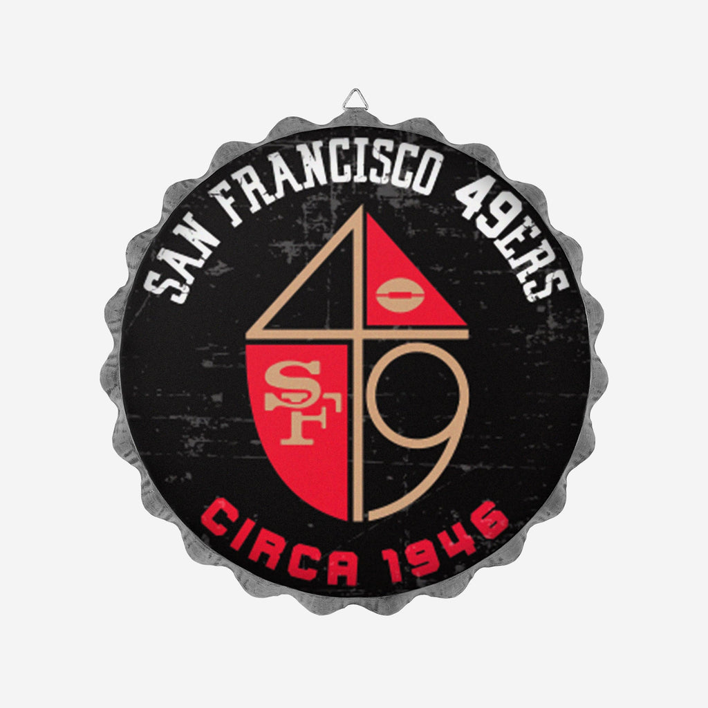 San Francisco 49ers Retro Bottle Cap Wall Sign FOCO - FOCO.com