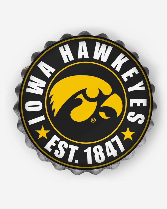 Iowa Hawkeyes Bottle Cap Wall Sign FOCO - FOCO.com