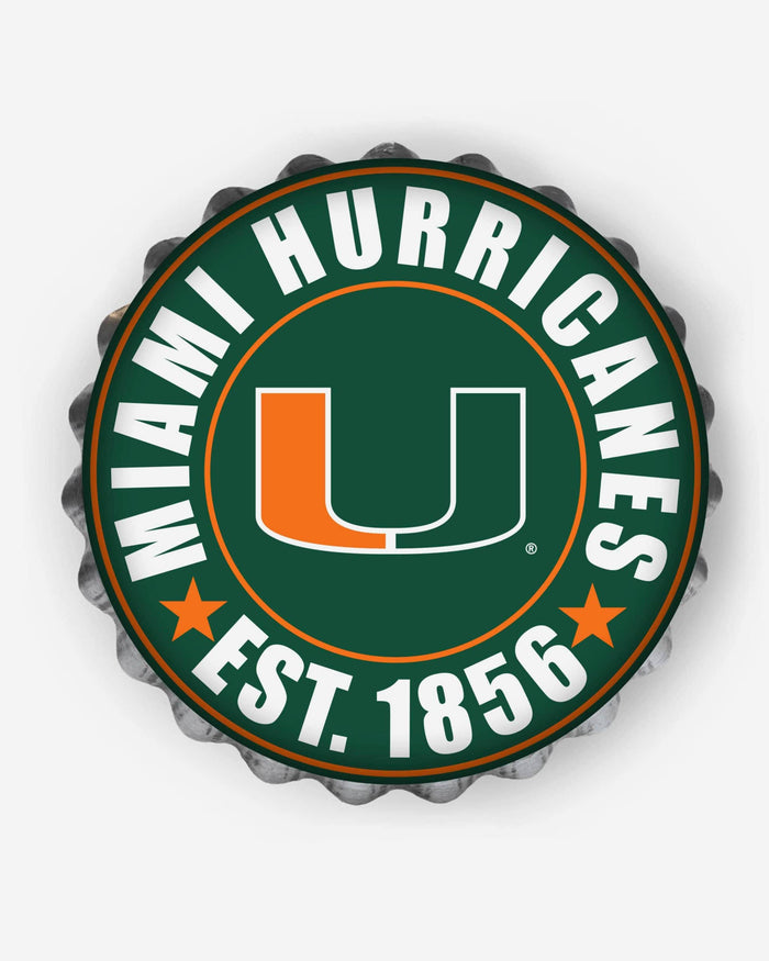 Miami Hurricanes Bottle Cap Wall Sign FOCO - FOCO.com