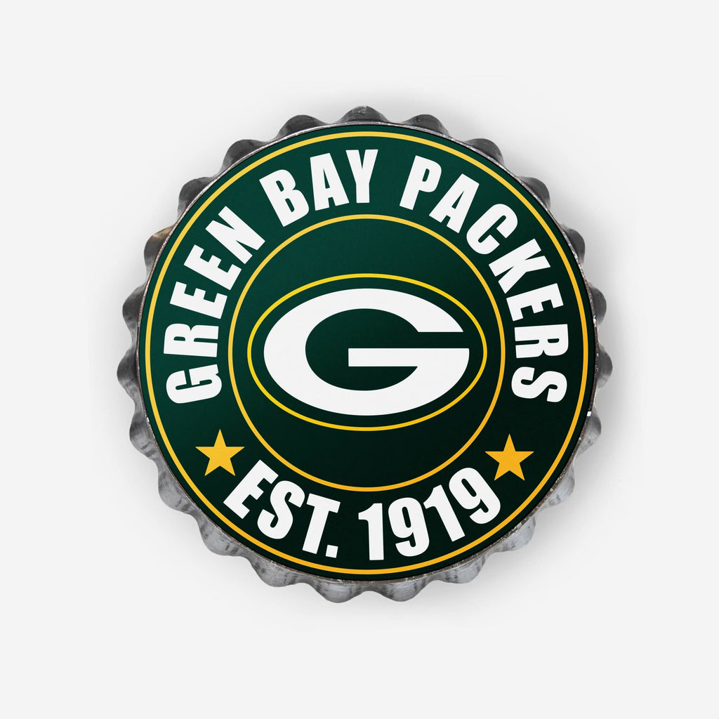 Green Bay Packers Bottle Cap Wall Sign FOCO - FOCO.com