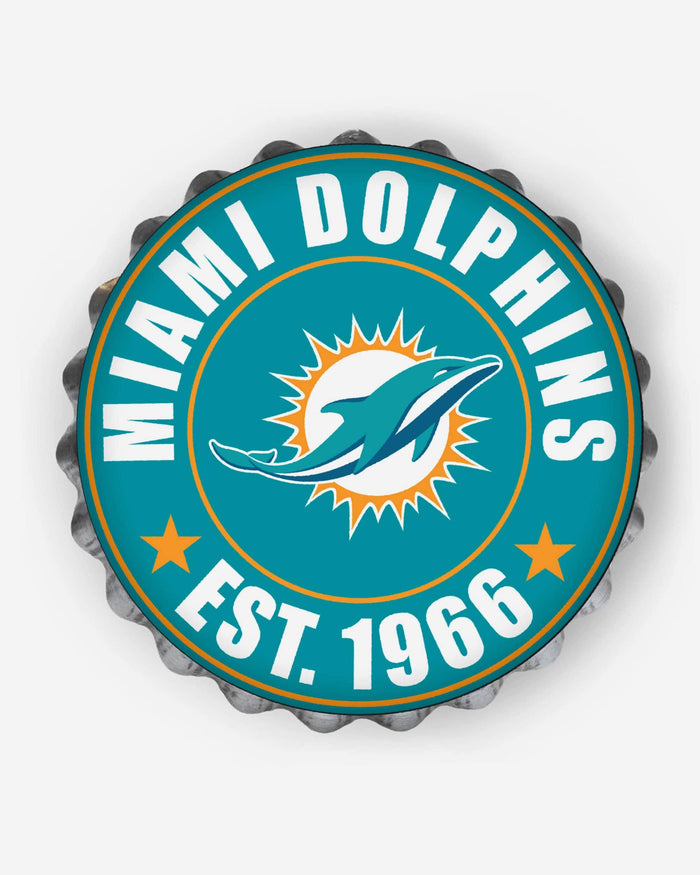 Miami Dolphins Bottle Cap Wall Sign FOCO - FOCO.com