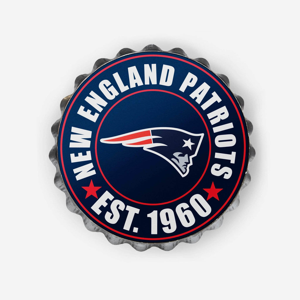 New England Patriots Bottle Cap Wall Sign FOCO - FOCO.com