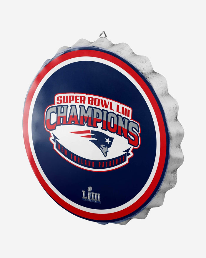 New England Patriots Super Bowl LIII Champions Bottle Cap Wall Sign FOCO - FOCO.com