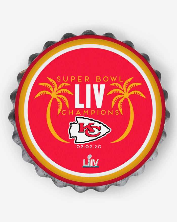 Kansas City Chiefs Super Bowl LIV Champions Bottle Cap Wall Sign FOCO - FOCO.com