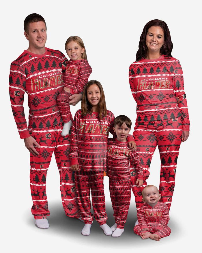 Calgary Flames Family Holiday Pajamas FOCO - FOCO.com