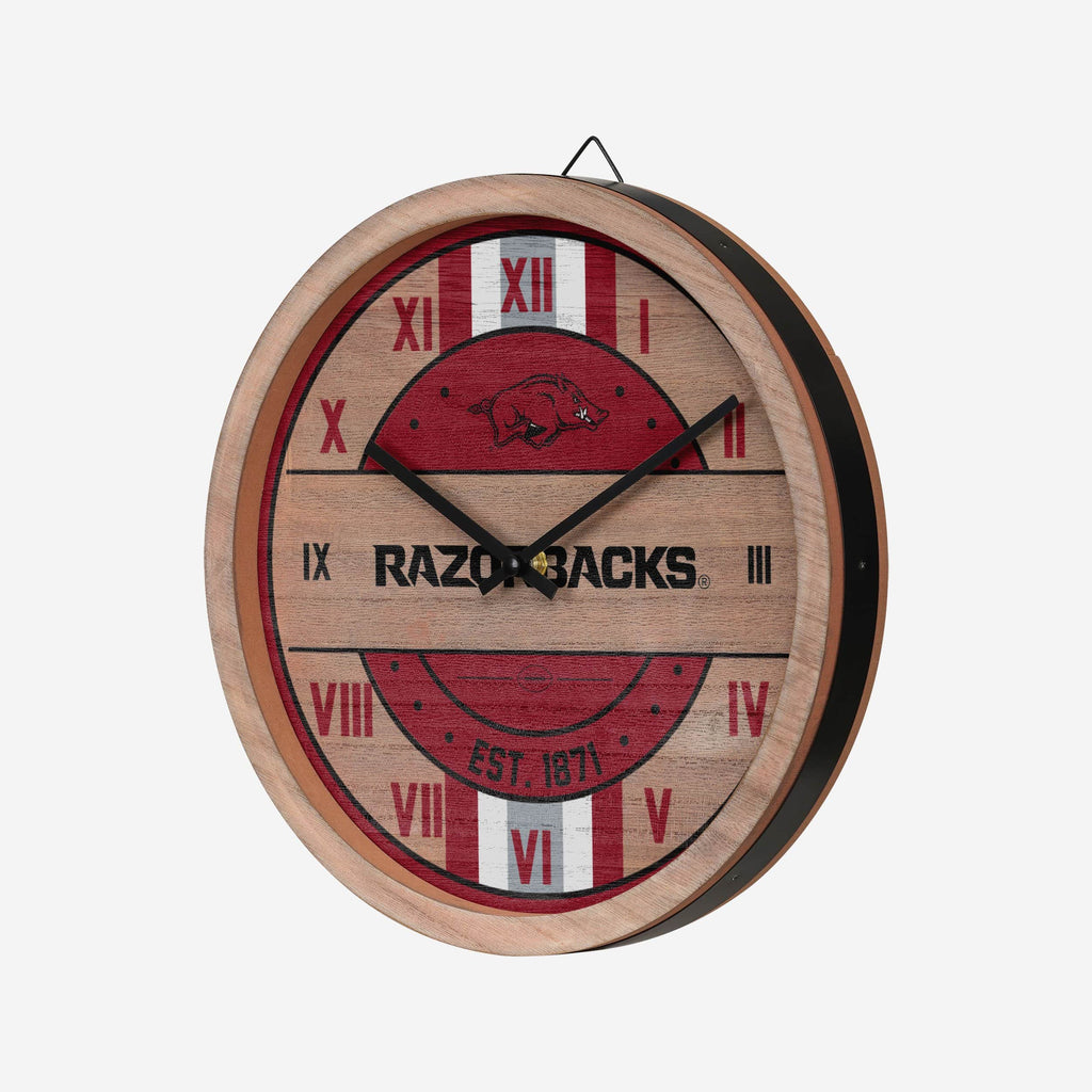 Razorback Clock Pattern Arkansas Razorbacks Barrel Wall Clock FOCO