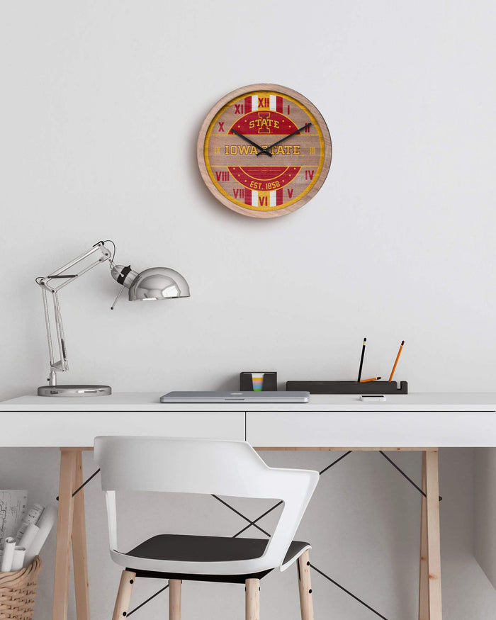 Iowa State Cyclones Barrel Wall Clock FOCO - FOCO.com