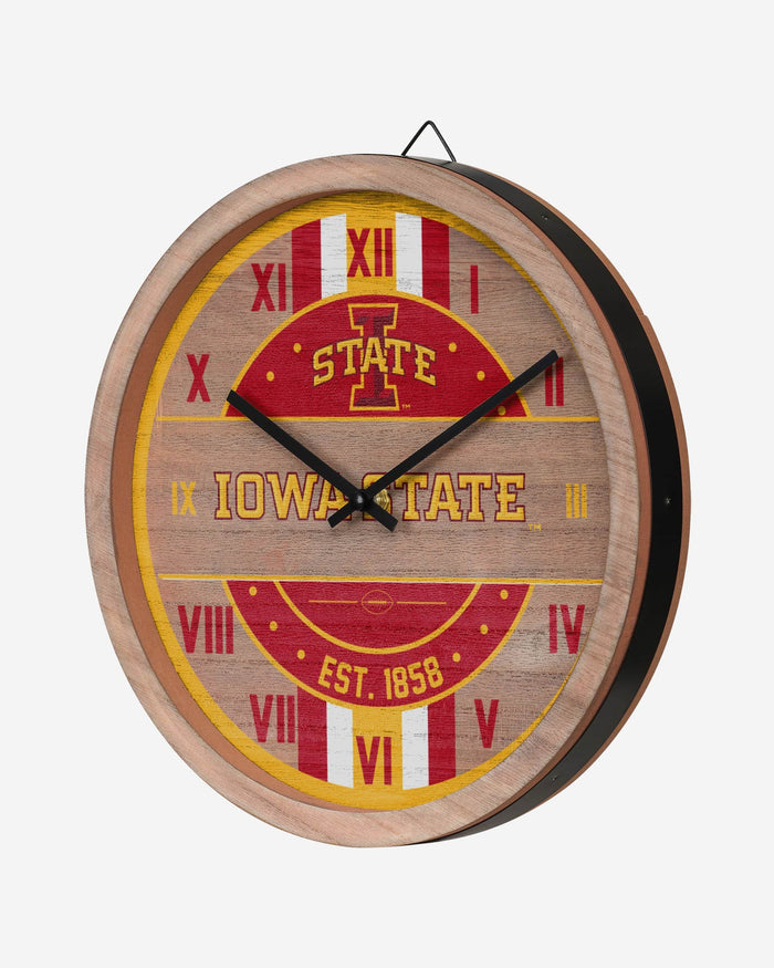 Iowa State Cyclones Barrel Wall Clock FOCO - FOCO.com