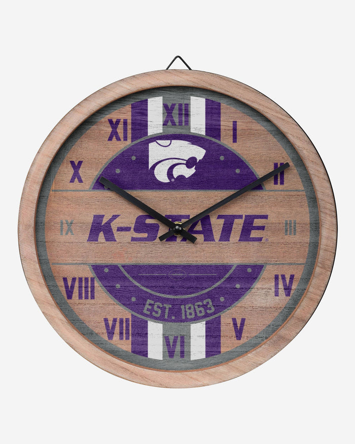 Kansas State Wildcats Barrel Wall Clock FOCO - FOCO.com