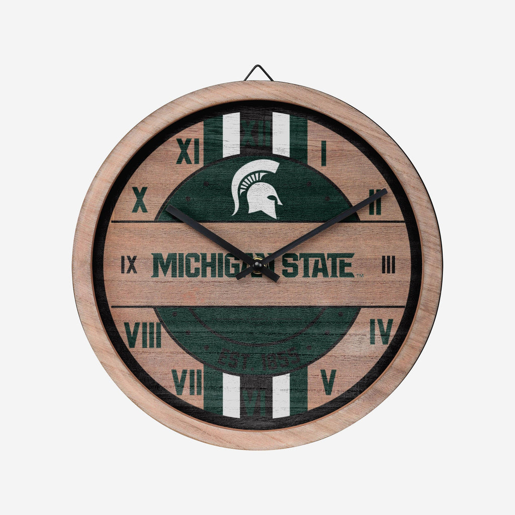 Michigan State Spartans Barrel Wall Clock FOCO - FOCO.com
