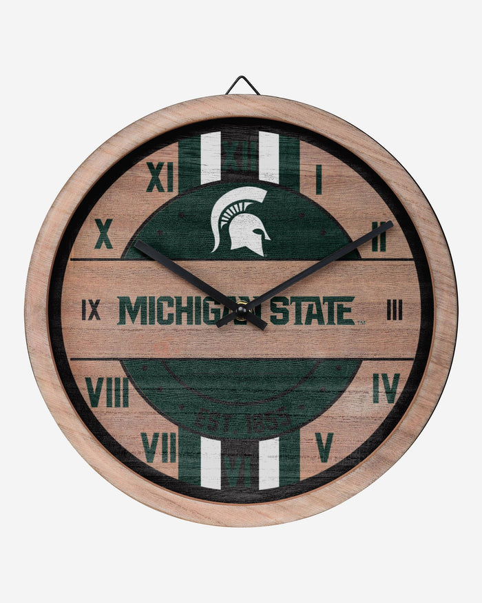 Michigan State Spartans Barrel Wall Clock FOCO - FOCO.com